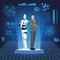 Humanoid robot and businessman