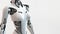 humanoid robot with futuristic technology in white color. Concept of artificial intelligence, technological future and science