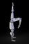 Humanoid robot in handstand yoga position, illustration