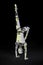 Humanoid robot in handstand yoga position, illustration