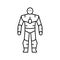 humanoid robot line icon vector illustration