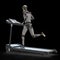 Humanoid robot running on a treadmill, 3D illustration