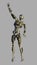 Humanoid Skeletal Robot Reaching Upwards
