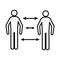 Humans figures with arrows line style icon