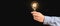 Humans hold light bulbs in hand innovative technology