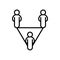 Humans silhouettes distance social line style icon