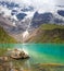 Humantay lake in Peru on Salcantay mountain in the Andes