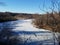 Humber river covered by ice in wintertime