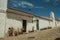 Humble house with flower pots at Evoramonte