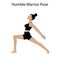 Humble warrior pose yoga workout. Healthy lifestyle vector illustration