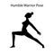 Humble warrior pose yoga workout silhouette. Healthy lifestyle vector illustration