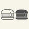 Humburger line and glyph icon. Burger vector illustration isolated on white. Bun outline style design, designed for web