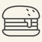 Humburger line icon. Burger vector illustration isolated on white. Bun outline style design, designed for web and app