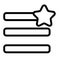 Humburger menu favorites line icon. Menu sign with a star vector illustration isolated on white. Navigation glyph style