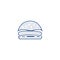 humburger thin line icon. burger hand drawn pen style line icon