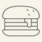 Humburger thin line icon. Burger vector illustration isolated on white. Bun outline style design, designed for web and