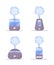 Humidifier air icon. Set of ultrasonic purifiers microclimate for home. Healthy humidity. Modern vector illustration in