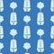 Humidifier on a blue background. Vector seamless pattern in cartoon style
