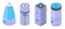 Humidifier icons set, isometric style