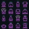 Humidifier icons set vector neon