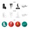 Humidity, icicles, thunderbolt, windy weather. Weather set collection icons in black,flat,outline style vector symbol