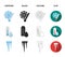 Humidity, icicles, thunderbolt, windy weather. Weather set collection icons in cartoon, black, outline, flat style vector