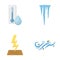 Humidity, icicles, thunderbolt, windy weather. Weather set collection icons in cartoon style vector symbol stock