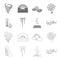 Humidity, icicles, thunderbolt, windy weather. Weather set collection icons in outline,monochrome style vector symbol