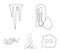 Humidity, icicles, thunderbolt, windy weather. Weather set collection icons in outline style vector symbol stock