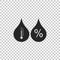 Humidity icon isolated on transparent background. Weather and meteorology, thermometer symbol
