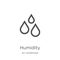 humidity icon vector from air conditioner collection. Thin line humidity outline icon vector illustration. Outline, thin line