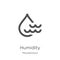 humidity icon vector from miscellaneous collection. Thin line humidity outline icon vector illustration. Outline, thin line