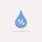 Humidity percent. Color icon with shadow. Weather vector illustration