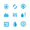 Humidity, water control icons set