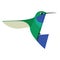Humming bird icon Geometric cartoon flat Vector illustration Isolated object