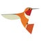 Humming bird icon Geometric cartoon flat Vector illustration Stylized animal isolated