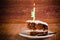 Hummingbird cake with candle