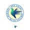 Hummingbird color transparent logo. Spa and resort emblem. A flying colibri bird.