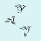 Hummingbird  flying symbol with brushwork style