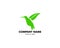 Hummingbird green leaf logo icon designs vector illustration