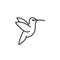 Hummingbird line icon, outline vector sign