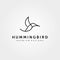 Hummingbird logo line art minimalist vector illustration design