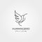 Hummingbird logo line art minimalist vector illustration design