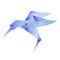 Hummingbird origami geometric style . colibri illustration of a many triangles. love peace