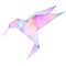 Hummingbird origami geometric style . colibri illustration of a many triangles. love peace