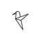 Hummingbird origami line icon
