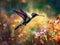 Hummingbird\\\'s Ballet in a Field of Wildflowers