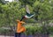 `Hummingbird` by Sean Kenney in the Fort Worth Botanic Garden, Texas.