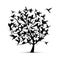 Hummingbird tree, sketch for your design