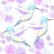 Hummingbirds and lilac roses- birds and roses seamless watercolor birds painting background